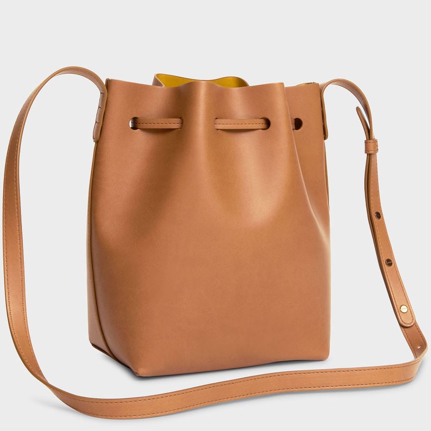 Women's Mansur Gavriel Apple Leather Mini Bucket Bags Brown | AU 67M8ST